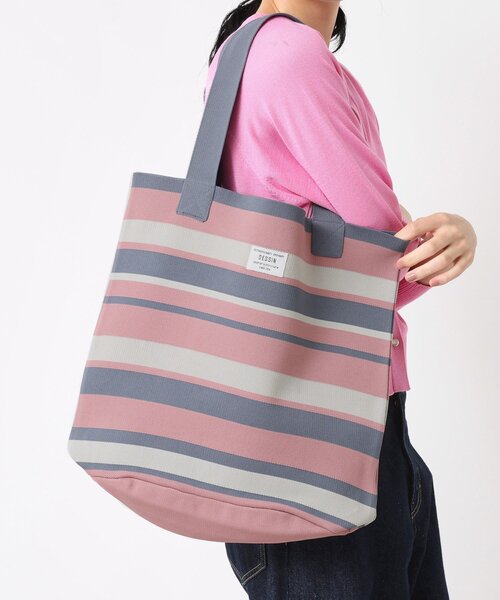Dessin(デッサン)の「【マシンウォッシャブル・A4収納可】ランダムボーダーニットBAG(トートバッグ・レディース・ピンク系その他/ブラック系2/ネイビー系2・00)」の2枚目の写真