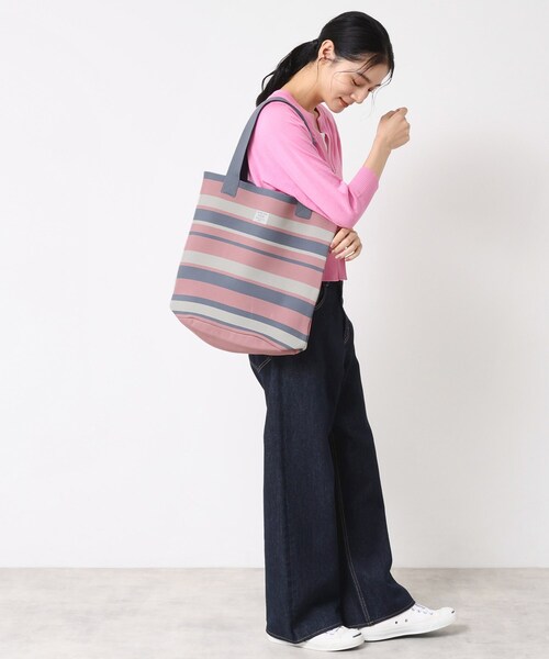 Dessin(デッサン)の「【マシンウォッシャブル・A4収納可】ランダムボーダーニットBAG(トートバッグ・レディース・ピンク系その他/ブラック系2/ネイビー系2・00)」の7枚目の写真