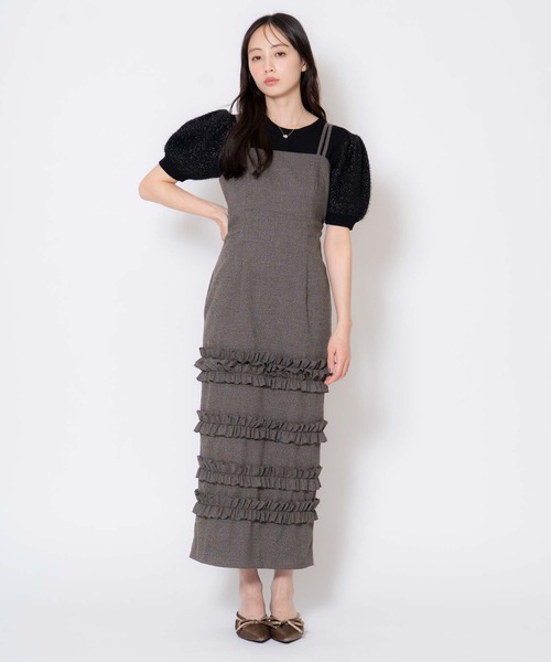 NOELA（ノエラ）の「チェックフリルジャンスカ（ワンピース・レディース・ブラウン/グレー・M/S）」の9枚目の写真