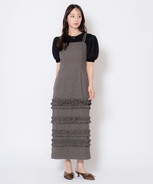 NOELA（ノエラ）の「チェックフリルジャンスカ（ワンピース・レディース・ブラウン/グレー・M/S）」の10枚目の写真