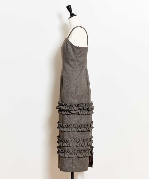 NOELA（ノエラ）の「チェックフリルジャンスカ（ワンピース・レディース・ブラウン/グレー・M/S）」の4枚目の写真