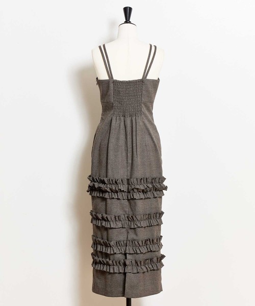 NOELA（ノエラ）の「チェックフリルジャンスカ（ワンピース・レディース・ブラウン/グレー・M/S）」の5枚目の写真