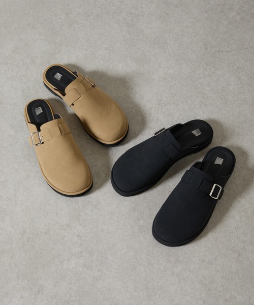 COLONY 2139（コロニートゥーワンスリーナイン）の「スエードライクスリッポンサボ / men's（サンダル・メンズ・ブラック/ベージュ・MEDIUM/LARGE）」の3枚目の写真