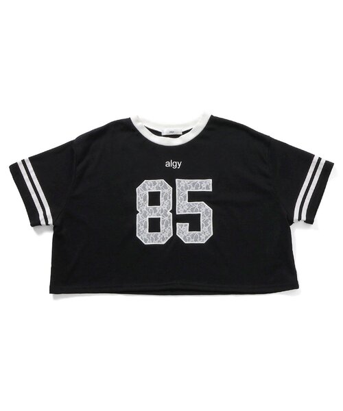 algy(アルジー)の「レースロゴT(Tシャツ/カットソー・キッズ・レッド/ブラック/オフホワイト・XX-SMALL/X-SMALL/MEDIUM/SMALL)」の2枚目の写真