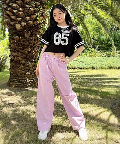 algy(アルジー)の「レースロゴT(Tシャツ/カットソー・キッズ・レッド/ブラック/オフホワイト・XX-SMALL/X-SMALL/MEDIUM/SMALL)」の4枚目の写真
