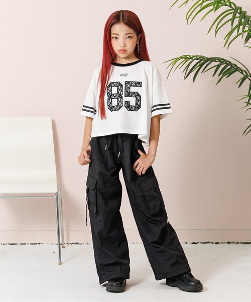 algy(アルジー)の「レースロゴT(Tシャツ/カットソー・キッズ・レッド/ブラック/オフホワイト・XX-SMALL/X-SMALL/MEDIUM/SMALL)」の5枚目の写真