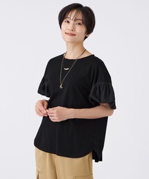 【接触冷感】【マシンウォッシャブル】スパンローンコンビカットソー