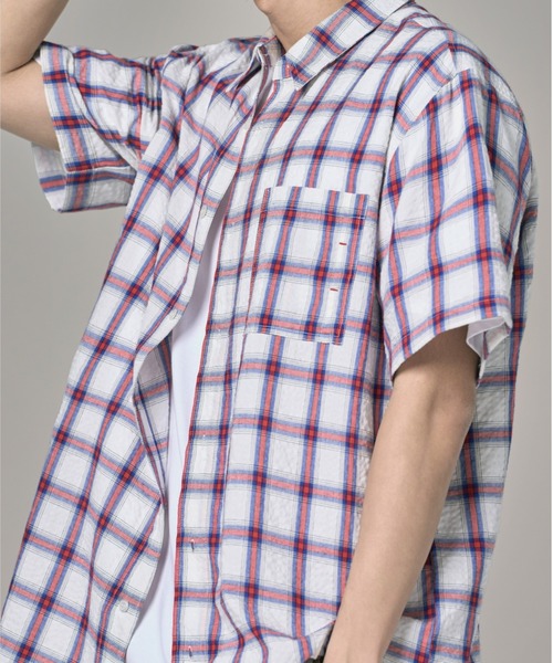 Vini(ヴィニ)の「シングルプリーツポケットタータンチェックシャツ(Tシャツ/カットソー・メンズ・ホワイト/ブラウン・SMALL/MEDIUM/LARGE)」の6枚目の写真
