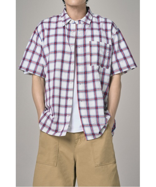 Vini(ヴィニ)の「シングルプリーツポケットタータンチェックシャツ(Tシャツ/カットソー・メンズ・ホワイト/ブラウン・SMALL/MEDIUM/LARGE)」の8枚目の写真