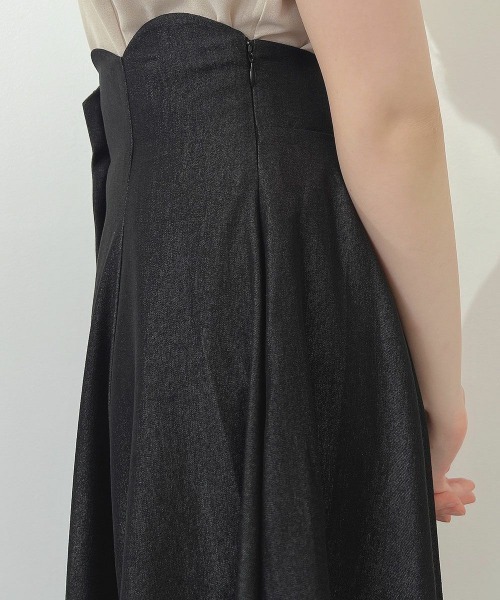 an another angelus（アンアナザーアンジェラス）の「ハイウエストスカラップデニムライクフレアースカート/fint フィント（デニムスカート・レディース・ブラック/インディゴブルー・1/2）」の18枚目の写真