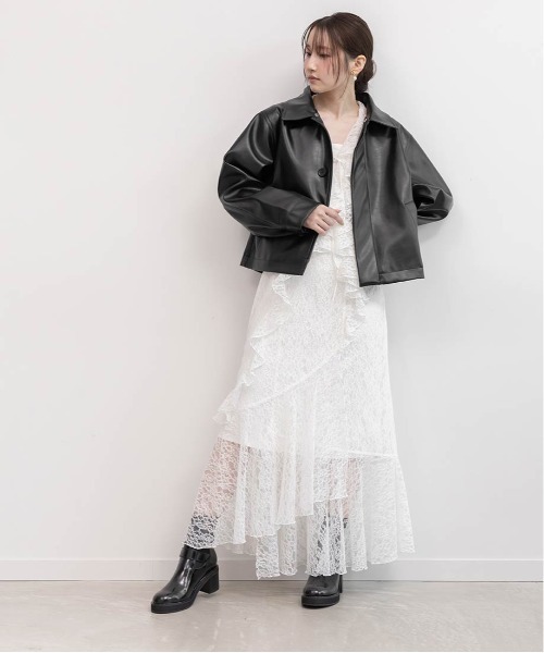 RANDA(ランダ)の「レザーライクニットドッキングブーツ(ブーツ・レディース・ブラック/ダークブラウン・L/S/M/LL)」の10枚目の写真