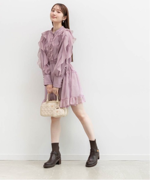 RANDA(ランダ)の「レザーライクニットドッキングブーツ(ブーツ・レディース・ブラック/ダークブラウン・L/S/M/LL)」の19枚目の写真