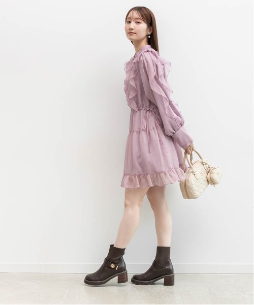 RANDA(ランダ)の「レザーライクニットドッキングブーツ(ブーツ・レディース・ブラック/ダークブラウン・L/S/M/LL)」の20枚目の写真