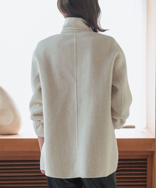 セール】【ウール70％】スタンドカラーコート ウールコート 冬 ミドル