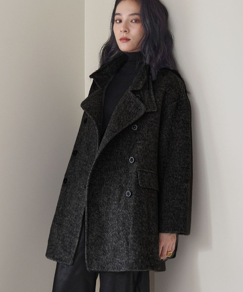 セール】【2025AW】【ウール70％】スタンドカラーコート ウールコート