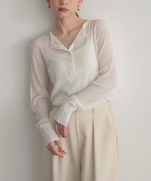 for/c（フォーシー）の「ヘンリーネックシアーニット【サスティナブル】（ニット/セーター）」