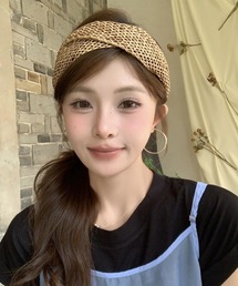 黒×ベージュ カチューシャ カチューシャ】 小物 ヘアアクセサリー アクセサリー 黒