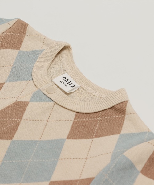 chil2（チルツー）の「綿100% 総柄裏毛ツーウェイオール（ロンパース・キッズ・A/B/C/D/E/F・50-70cm）」の10枚目の写真