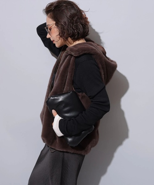 新品　arpege story ファージップベスト　チャコールグレー 店舗限定》ファージップベスト | ジャケット | Arpege story