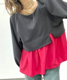 Q | ペプラムドッキングプルオーバー(Tシャツ/カットソー)