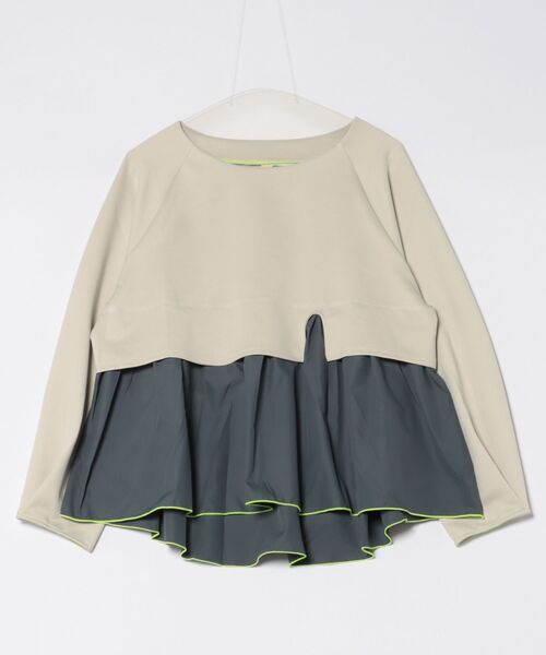 Q（キュー）の「ペプラムドッキングプルオーバー（Tシャツ/カットソー・レディース・チャコールグレー/ベージュ・MEDIUM）」の20枚目の写真