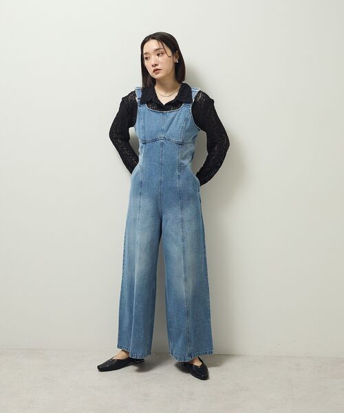 Sugar spoon（シュガースプーン）の「・SUGAR SPOON デニムコルセットオールインワン（サロペット/オーバーオール・レディース・インディゴブルー/パープル/ブラック・FREE）」の5枚目の写真