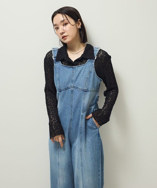 Sugar spoon（シュガースプーン）の「・SUGAR SPOON デニムコルセットオールインワン（サロペット/オーバーオール・レディース・インディゴブルー/パープル/ブラック・FREE）」の9枚目の写真