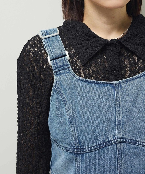 Sugar spoon（シュガースプーン）の「・SUGAR SPOON デニムコルセットオールインワン（サロペット/オーバーオール・レディース・インディゴブルー/パープル/ブラック・FREE）」の12枚目の写真