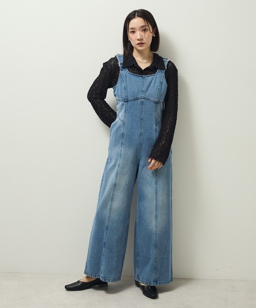 セール】・SUGAR SPOON デニムコルセットオールインワン（サロペット