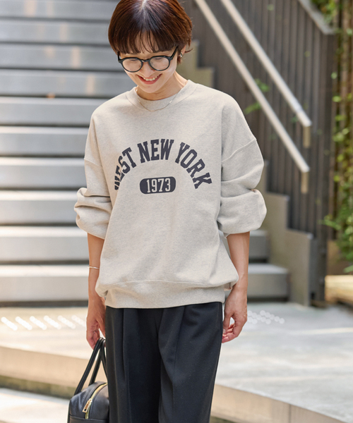 25AW新作］ヴィンテージライクカレッジロゴスウェット