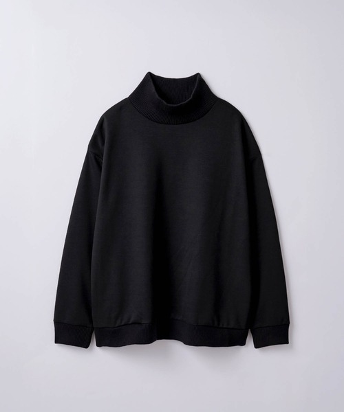 SLICK（スリック）の「【SLICK/スリック】T/R Ponte Knit Ribbed Turtleneck/TRポンチリブタートルネック（Tシャツ/カットソー・メンズ・キナリ/チャコールグレー/ブラック・1/2/3）」の3枚目の写真