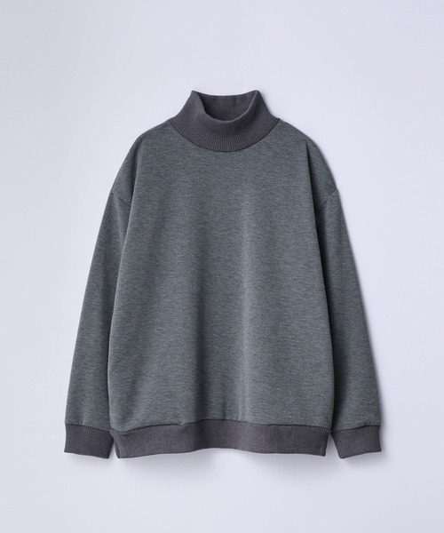 SLICK（スリック）の「【SLICK/スリック】T/R Ponte Knit Ribbed Turtleneck/TRポンチリブタートルネック（Tシャツ/カットソー・メンズ・キナリ/チャコールグレー/ブラック・1/2/3）」の8枚目の写真