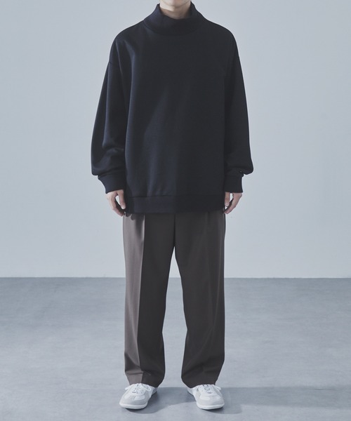 SLICK（スリック）の「【SLICK/スリック】T/R Ponte Knit Ribbed Turtleneck/TRポンチリブタートルネック（Tシャツ/カットソー・メンズ・キナリ/チャコールグレー/ブラック・1/2/3）」の12枚目の写真