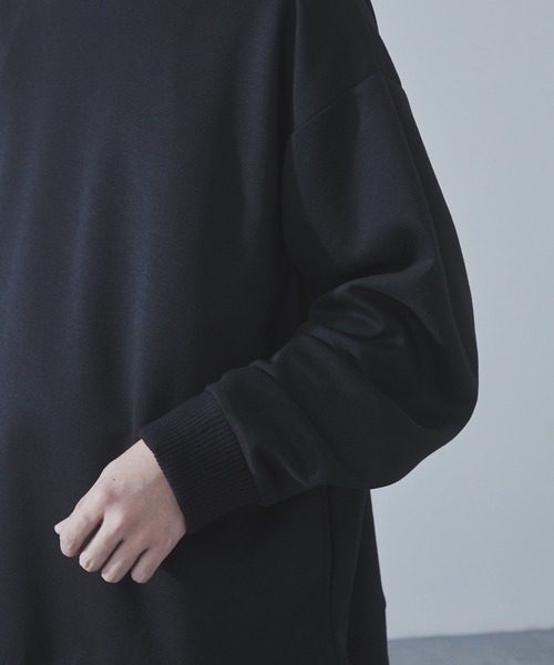 SLICK（スリック）の「【SLICK/スリック】T/R Ponte Knit Ribbed Turtleneck/TRポンチリブタートルネック（Tシャツ/カットソー・メンズ・キナリ/チャコールグレー/ブラック・1/2/3）」の15枚目の写真