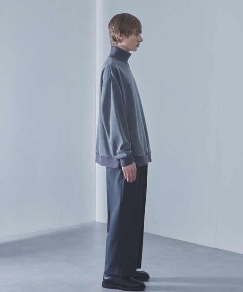 SLICK（スリック）の「【SLICK/スリック】T/R Ponte Knit Ribbed Turtleneck/TRポンチリブタートルネック（Tシャツ/カットソー・メンズ・キナリ/チャコールグレー/ブラック・1/2/3）」の21枚目の写真