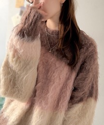 ゆるめのシルエットとニュアンス感が今っぽい。ふんわり♪ウェーブ柄ニット(長袖)