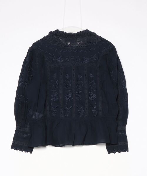 セール】エンブロイダリー コットン ボイル & レース ブラウス（シャツ
