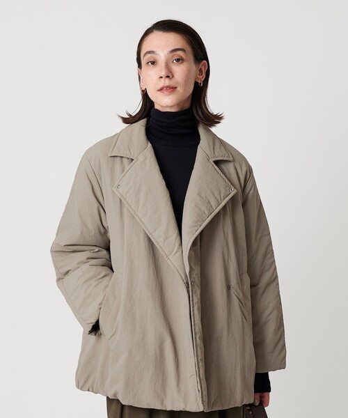 BEAUTY&YOUTH UNITED ARROWS(ビューティーアンドユースユナイテッドアローズ)の「【WEB限定 Wardrobe DAILY MINIMAL】テーラード ナイロンパッファーブルゾン ウォッシャブル(ブルゾン・レディース・モカ/ブラック・FREE)」の19枚目の写真