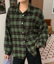 チェック柄長袖シャツ