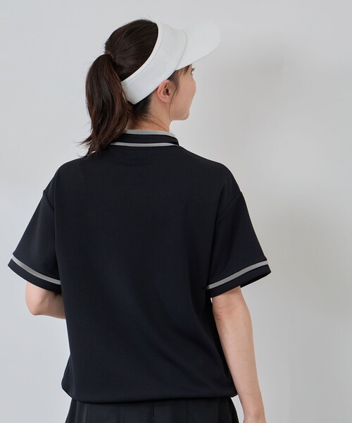 JUN&ROPE'（ジュンアンドロペ）の「【セットアップ対応】ダンボールニット5分袖配色プルオーバー（Tシャツ/カットソー・レディース・ブラック/オリーブ/ダークブラウン・L/S/M）」の8枚目の写真