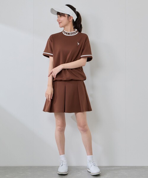 JUN&ROPE'（ジュンアンドロペ）の「【セットアップ対応】ダンボールニット5分袖配色プルオーバー（Tシャツ/カットソー・レディース・ブラック/オリーブ/ダークブラウン・L/S/M）」の10枚目の写真