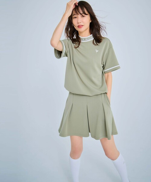 JUN&ROPE'（ジュンアンドロペ）の「【セットアップ対応】ダンボールニット5分袖配色プルオーバー（Tシャツ/カットソー・レディース・ブラック/オリーブ/ダークブラウン・L/S/M）」の14枚目の写真