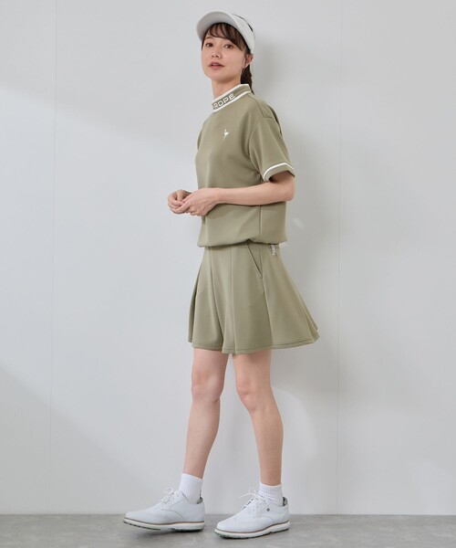 JUN&ROPE'（ジュンアンドロペ）の「【セットアップ対応】ダンボールニット5分袖配色プルオーバー（Tシャツ/カットソー・レディース・ブラック/オリーブ/ダークブラウン・L/S/M）」の19枚目の写真