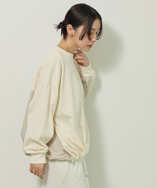 Green　Parks（グリーンパークス）の「バルーンドッキングプルオーバー（スウェット・レディース・ブラック/ブラウン/カーキ/アイボリー・FREE）」の9枚目の写真