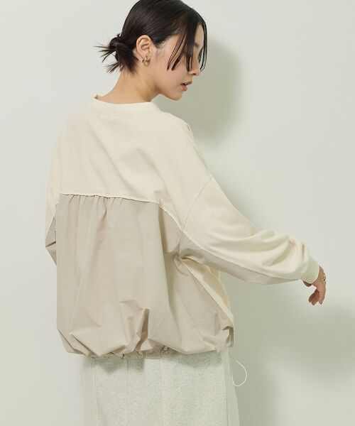 Green　Parks（グリーンパークス）の「バルーンドッキングプルオーバー（スウェット・レディース・ブラック/ブラウン/カーキ/アイボリー・FREE）」の10枚目の写真