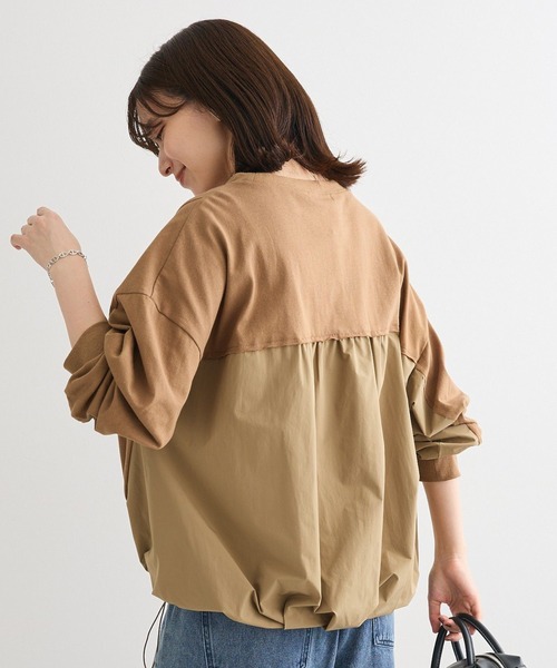 Green　Parks（グリーンパークス）の「バルーンドッキングプルオーバー（スウェット・レディース・ブラック/ブラウン/カーキ/アイボリー・FREE）」の3枚目の写真