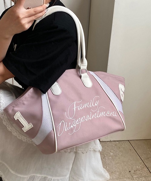 HALEY PESCA（ヘーリーペスカ）の「HALEY PESCA/【2way】バイカラー　ナンバリングスポーティーボストンバッグ（ボストンバッグ・レディース・ブラック/ネイビー/ピンク/レッド・FREE）」の11枚目の写真