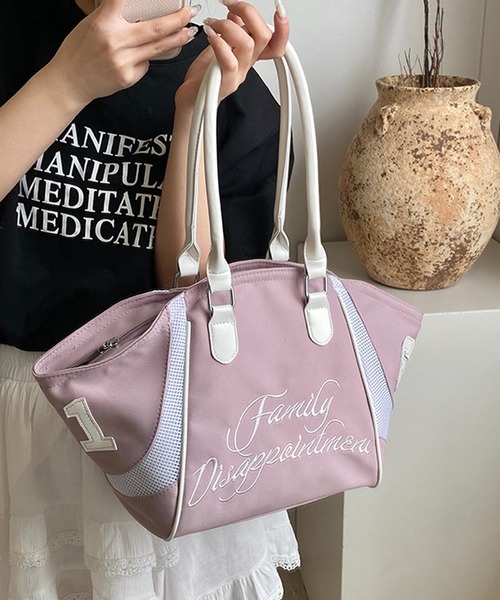 HALEY PESCA（ヘーリーペスカ）の「HALEY PESCA/【2way】バイカラー　ナンバリングスポーティーボストンバッグ（ボストンバッグ・レディース・ブラック/ネイビー/ピンク/レッド・FREE）」の12枚目の写真