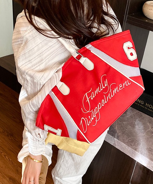 HALEY PESCA（ヘーリーペスカ）の「HALEY PESCA/【2way】バイカラー　ナンバリングスポーティーボストンバッグ（ボストンバッグ・レディース・ブラック/ネイビー/ピンク/レッド・FREE）」の13枚目の写真