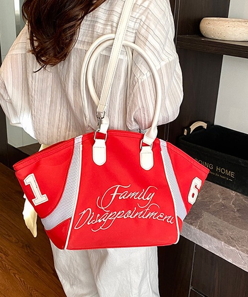 HALEY PESCA（ヘーリーペスカ）の「HALEY PESCA/【2way】バイカラー　ナンバリングスポーティーボストンバッグ（ボストンバッグ・レディース・ブラック/ネイビー/ピンク/レッド・FREE）」の18枚目の写真